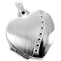 Medallón De Corazón Plata 925 para Abrir para Depósito de Imagen- 2 Fotos
